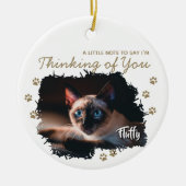 Aangepaste huisdierfoto en naam keramisch ornament (Voorkant)