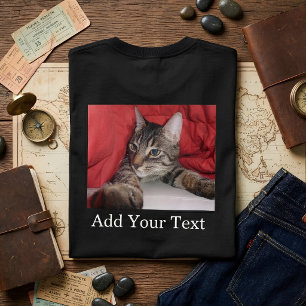 Aangepaste huisdierfoto met grappige tekst Persoon T-shirt