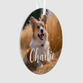 Aangepaste huisdierfoto met naam ornament (voorkant)