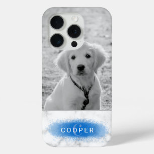 Aangepaste huisdierfoto & nep marmertextuur met bl iPhone 15 pro case