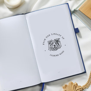 Aangepaste huisdierfoto 'Uit de bibliotheek van' Rubberstempel