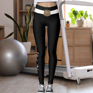 Aangepaste huisdierliefhebber script tekst zwart e leggings