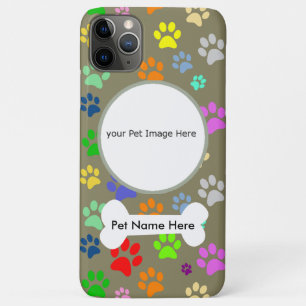 Aangepaste huisdiernaam en foto op een leuk pootpa iPhone 11 pro max hoesje