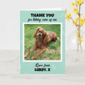 Aangepaste huisdierverzorger foto dank je kaart (Gele Bloem)
