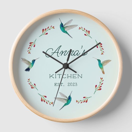 Aangepaste Hummingbird Clock (Voorkant)
