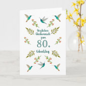 Aangepaste Hummingbird Geburtstags Kaart (Gele Bloem)