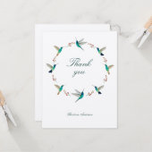 Aangepaste Hummingbird Hartelijk dank Kaart (Voorkant / Achterkant in situ)