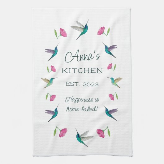 Aangepaste Hummingbird Kitchen Towel Theedoek (Verticaal)