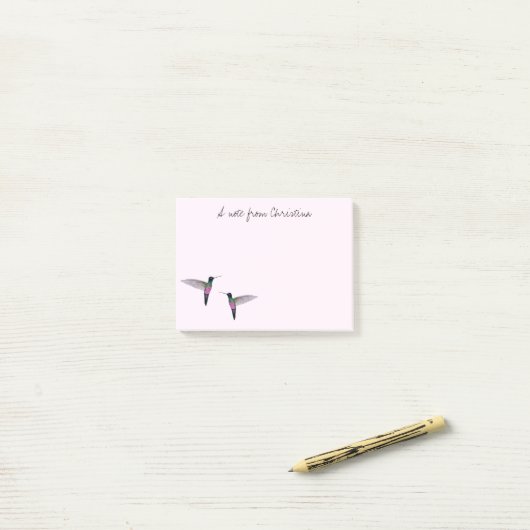 Aangepaste Hummingbird Post-it Notes (Op bureau)
