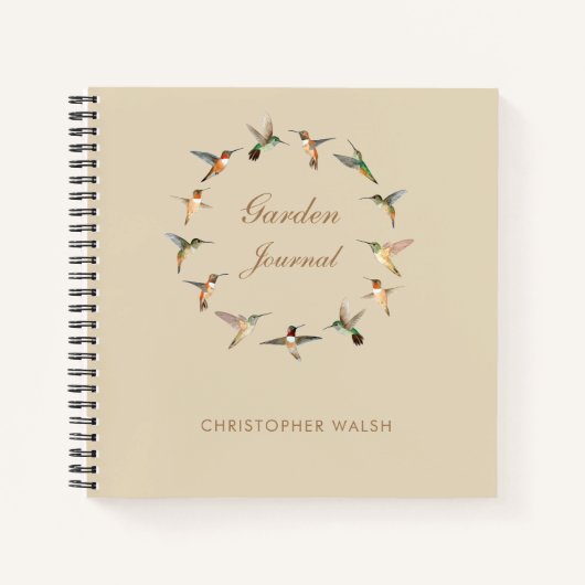 Aangepaste Hummingbirds Garden Journal Notitieboek (Voorkant)