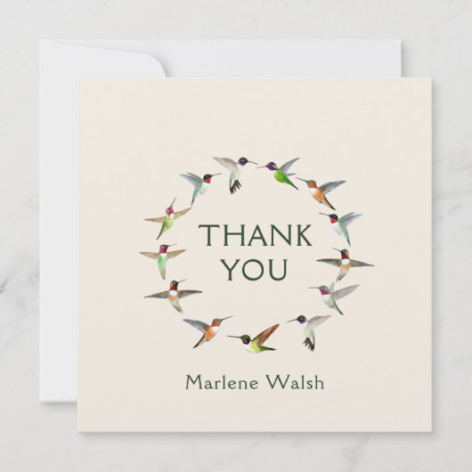 Aangepaste Hummingvogels Dank je wel Bedankkaart (Voorkant)