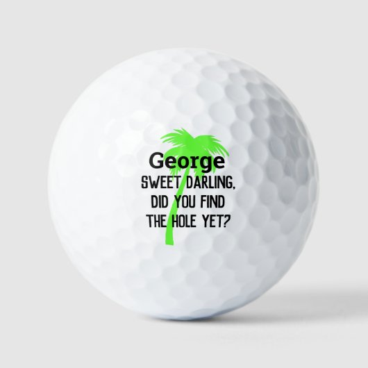 Aangepaste humor golf gepersonaliseerde palmboom golfballen (Voorkant)