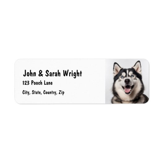 Aangepaste Husky Malemute Dog Adres Label (Voorkant)