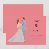Aangepaste Huwelijk Save The Date (Voorkant / Achterkant)