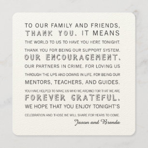 Aangepaste huwelijksdag Bedankt kaarten