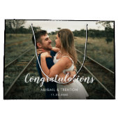 Aangepaste huwelijksdag Foto grote cadeau Groot Cadeauzakje (Achterkant)