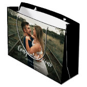 Aangepaste huwelijksdag Foto grote cadeau Groot Cadeauzakje (Achterkant Gekanteld)