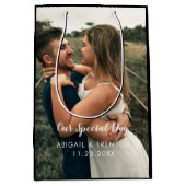 Aangepaste huwelijksdag foto medium cadeauzakje (Voorkant)