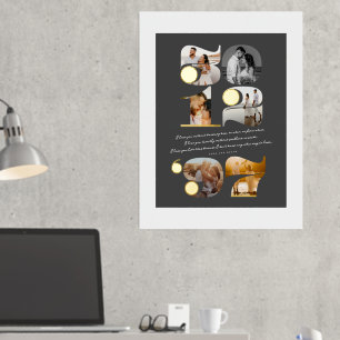 Aangepaste huwelijksdatum en liefdesquote Modern S Folie Afdrukken