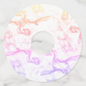 Aangepaste huwelijksnaam datum Kleurrijke nevelige Wijnglaslabel (Achterkant)