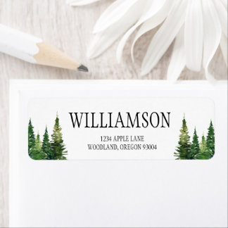 Aangepaste Huwelijksretourlabels | Bosbomen Etiket