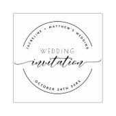 Aangepaste huwelijksuitnodiging, Elegant modern sc Rubberstempel (Afrduk)