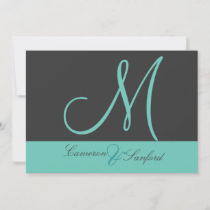 Aangepaste huwelijksuitnodigingen Monogram/grafiet Kaart