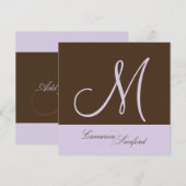 Aangepaste huwelijksuitnodigingen Monogram/lila Kaart (Voorkant / Achterkant)