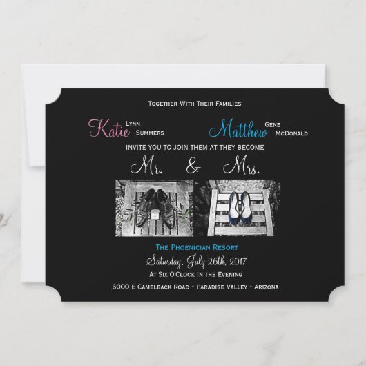 Aangepaste huwelijksuitnodigingen - Voeg uw eigen Kaart (Voorkant)