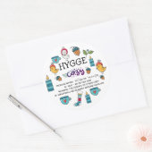Aangepaste Hygge Betekenis Uitspraak Cute Doodles Ronde Sticker (Envelop)
