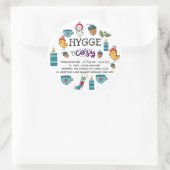 Aangepaste Hygge Betekenis Uitspraak Cute Doodles Ronde Sticker (Tas)