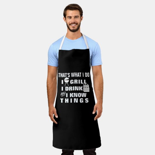 Aangepaste I Grill Chef Grappig Gepersonaliseerd S Schort (Gedragen)