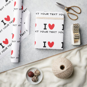 Aangepaste I LOVE - I HEART sjabloon gepersonalise Cadeaupapier