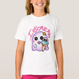 Aangepaste "I Scream" Geest met IJshoorn Kunst T-shirt
