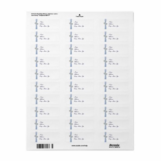 Aangepaste Ice Blue Hearts Adresetiketten Etiket (Full Sheet)