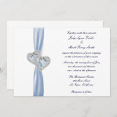Aangepaste Ice Blue Hearts bruiloft uitnodiging (Voorkant / Achterkant)