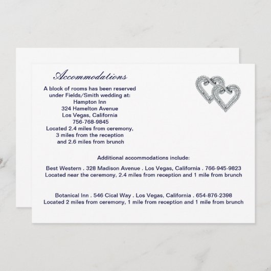 Aangepaste Ice Blue Hearts Enclosure Kaart (Voorkant / Achterkant)