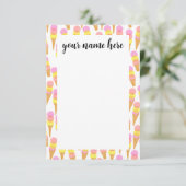 Aangepaste Ice Cream Kinder Dank u Notecards Bedankkaart (Staand voorkant)