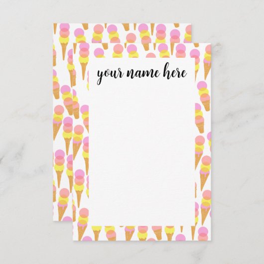 Aangepaste Ice Cream Kinder Dank u Notecards Bedankkaart (Voorkant / Achterkant)