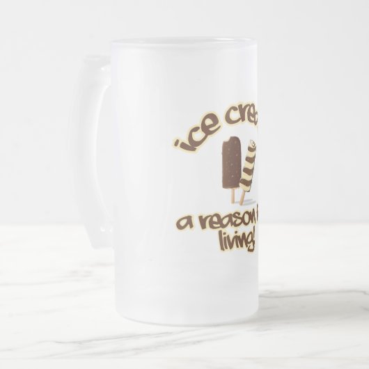 Aangepaste Ice Cream-mok - kies stijl en kleur Matglas Bierpul (Voorkant links)