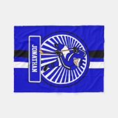 Aangepaste Ice Hockey Player Blue Fleece Deken (Voorkant (Horizontaal))