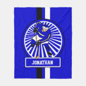 Aangepaste Ice Hockey Player Blue Fleece Deken (Voorkant)