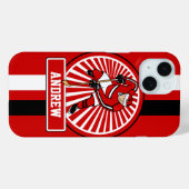 Aangepaste Ice Hockey Player Case-Mate iPhone Case (Achterkant (horizontaal))