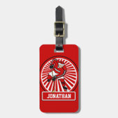 Aangepaste Ice Hockey-speler Bagagelabel (Voorkant verticaal)