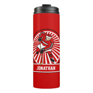 Aangepaste Ice Hockey-speler Thermosbeker