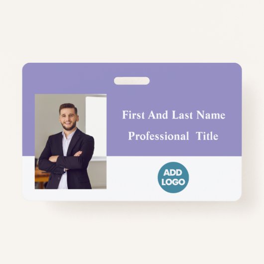 Aangepaste ID-badge voor werknemers - naam, foto,  Badge (Voorkant)