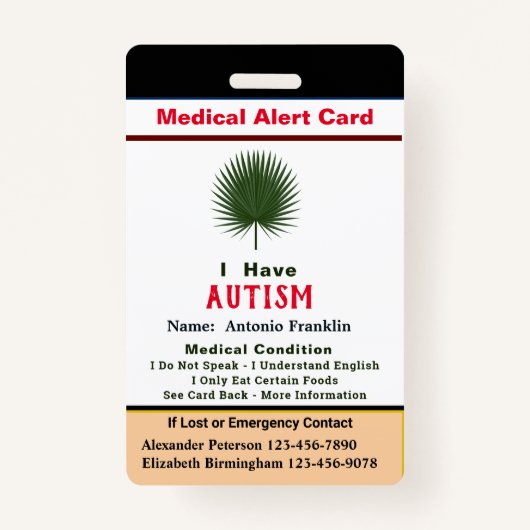 Aangepaste ID-identificatie Kindervolwassennaam Badge (Voorkant)