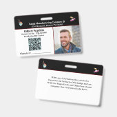 Aangepaste ID-identificatie met QR-code en foto va Badge (Voor- en achterkant)