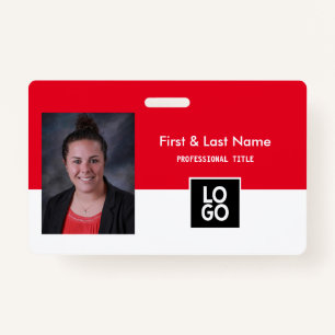Aangepaste ID voor foto-ID Rood minimumaantal Eenv Badge