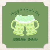 Aangepaste Ierse onderzetters met groene bier (Voorkant)